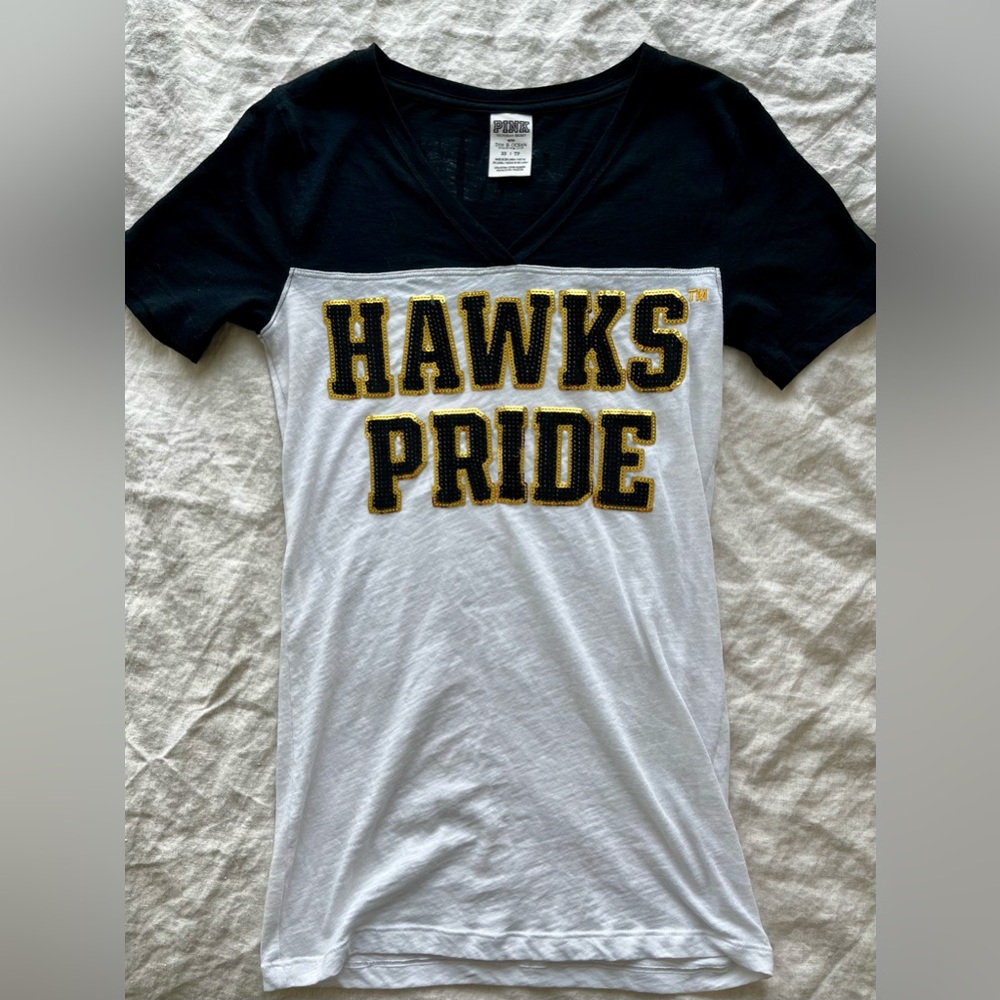 University Of Iowa Hawks Pride Shirt - Hawkeyes Victoria’s Secret Pink Tee - XS